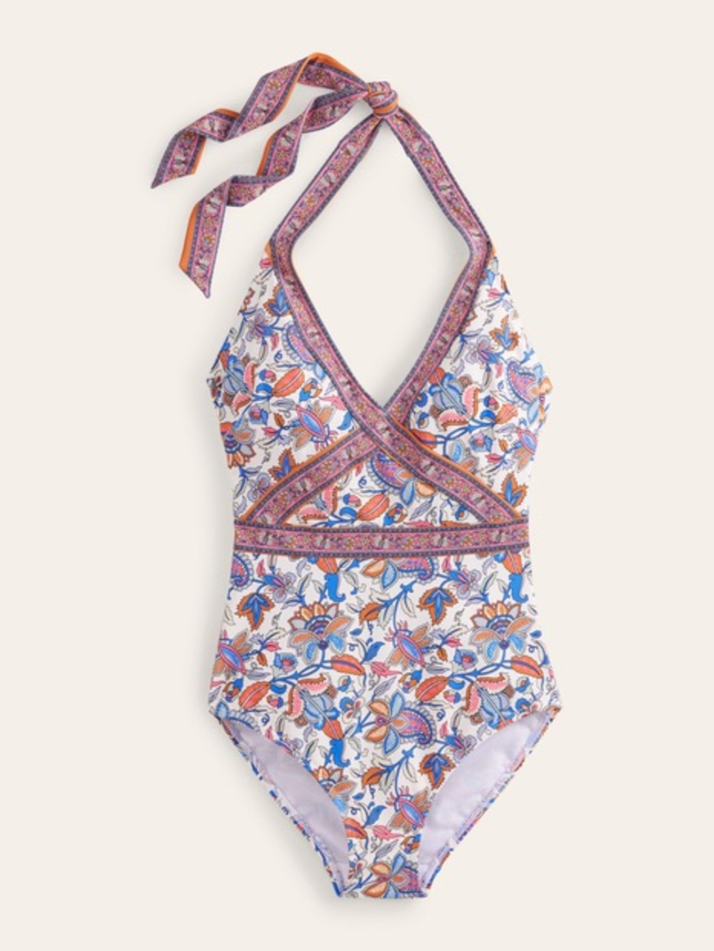 Women's Floral Halter One-Piece Swimsuit - Boden Kefalonia